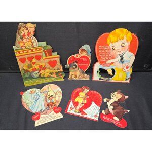 Vintage Collection Early Walt Disney 1930s Valentine's Day Cards w Moving Parts